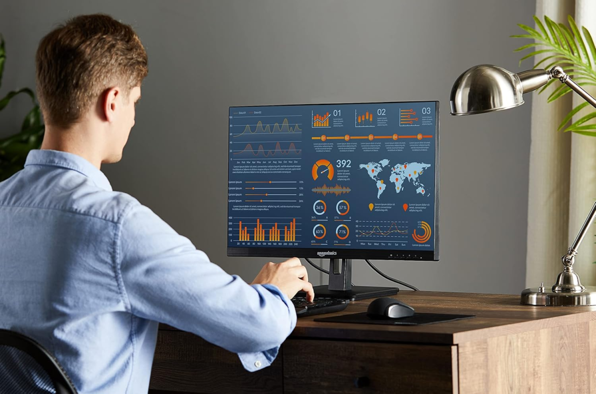 24-Inch IPS Monitor 75 Hz Powered with AOC Technology FHD 1080P HDMI, Display Port and VGA Input VESA Compatible Built-In Speakers for Office and Home, Black - Image 6