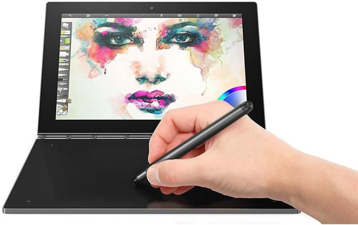 Yoga Book 10.1" Full HD Touchscreen IPS (1920X1200) 2-In-1 Tablet PC, Intel Atom X5-Z8550 Processor, 4GB RAM, 64GB SSD, Bluetooth, Halo Keyboard, Stylus, Android 6.0.1 Marshmallow- Grey - Image 1