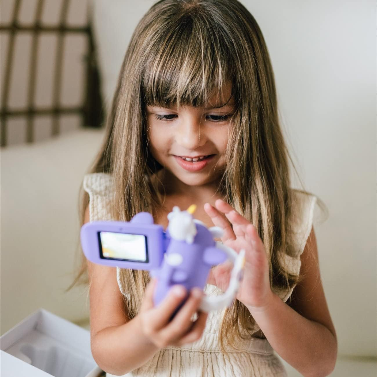Kids Digital Camera & Video Camcorder, Unique Air-Plane Design with Silicone Wristband, Selfie Camera, 32GB Memory Card Included, Neck Strap Doubles as Charging and USB Cable - Model V - Image 3
