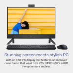 Inspiron 5415 All in One Desktop - 23.8-Inch FHD (1920X1080) Touchscreen Display, AMD Ryzen 5-7530U Processor, 16GB DDR4 RAM, 1TB SSD, AMD Radeon Graphics, Windows 11 Home, Onsite Service - Black - Image 2