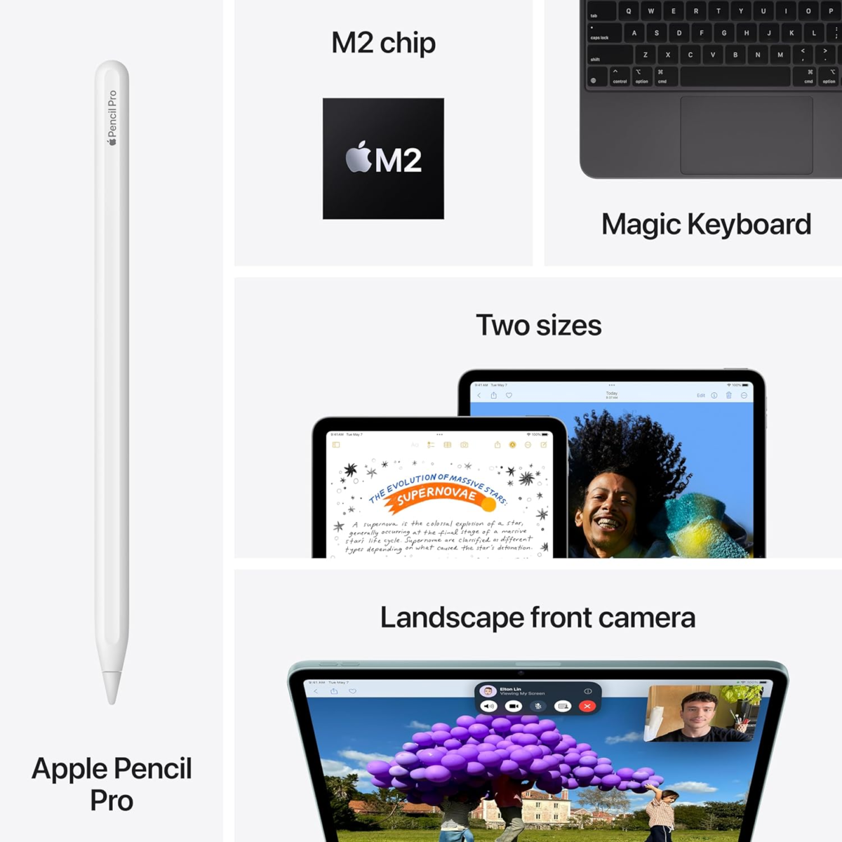 Ipad Air 13-Inch (M2): Built for  Intelligence, Liquid Retina Display, 128GB, 12MP Front/Back Camera, Wi-Fi 6E, Touch ID, All-Day Battery Life — Blue - Image 6