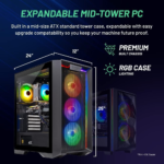 Nebula Gaming PC Desktop – AMD Ryzen 5 5600X 3.7 Ghz, NVIDIA RTX 4060 Ti, 1TB NVME SSD, 16GB DDR4 RAM 3200, 600W Gold PSU, 11AC Wi-Fi, Windows 11 Home 64-Bit,Black - Image 6