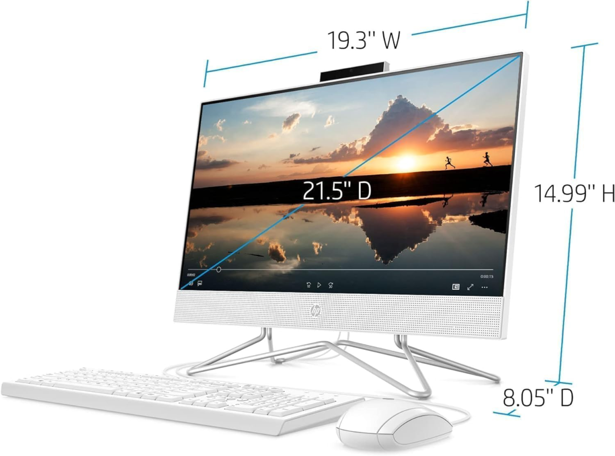 Newest All-In-One Desktop Computer, 21.5" FHD Display, Intel Celeron J4025 Processor, 16GB RAM, 256GB SSD, Webcam, HDMI, RJ-45, Wired Keyboard&Mouse, Wi-Fi, Windows 11 Pro - Image 3