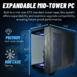 Panorama RTX 3070 (> 4060 Ti) Gaming PC Desktop - AMD Ryzen 7 5700X Processor, 32GB DDR4 RAM, 512GB Nvme SSD + 3TB HDD, Wifi + BT, Windows 11 Home - Best 2024 RGB Prebuilt Tower Computer for Gamers - Image 7