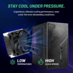 Mini PC X1 Gaming PC Desktop – AMD Ryzen 5 5600G 3.9 Ghz, Radeon Graphics, 500GB NVME SSD, 16GB DDR4 SODIMM RAM, 120W AC Adapter/Wi-Fi, Windows 10 Home 64-Bit,Black - Image 6