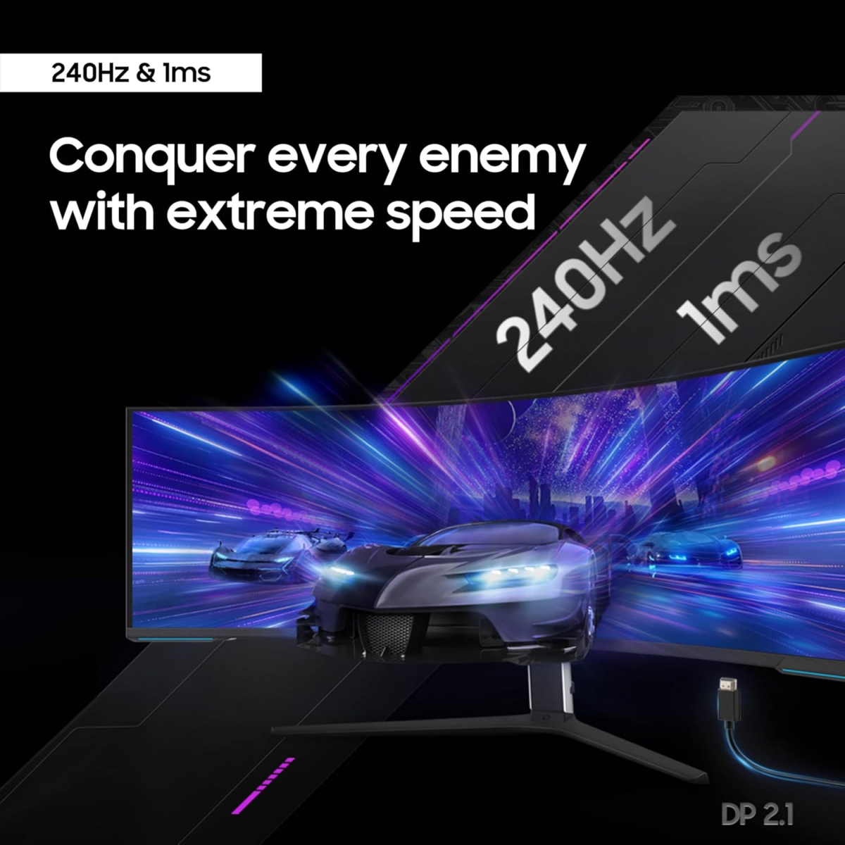 57" Odyssey Neo G9 Series Dual 4K UHD 1000R Curved Gaming Monitor, 240Hz, 1Ms with Displayport 2.1, Quantum Mini-Led, Displayhdr 1000, AMD Freesync Premium Pro, LS57CG952NNXZA, 2023 - Image 6