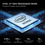 Mini PC, Mini S Intel 11Th Gen 4-Cores N5095, Mini Desktop Computer 8GB DDR4 RAM 128GB SSD, Mini Computer Dual HDMI 4K Uhd/Gigabit Ethernet/Dual Wifi/Bt4.0/W-11 Pro/Htpc/Family-Nas - Image 3