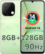 G9T Cell Phone, Android 14 Smartphone Unlocked, 6.75" HD+ 90Hz Display, 5000Mah Battery, 18W Fast Charging, 8(4+4)+128GB/1TB TF, 13MP Camera, AI Face & Fingerprint Unlock, 4G Dual SIM, GPS