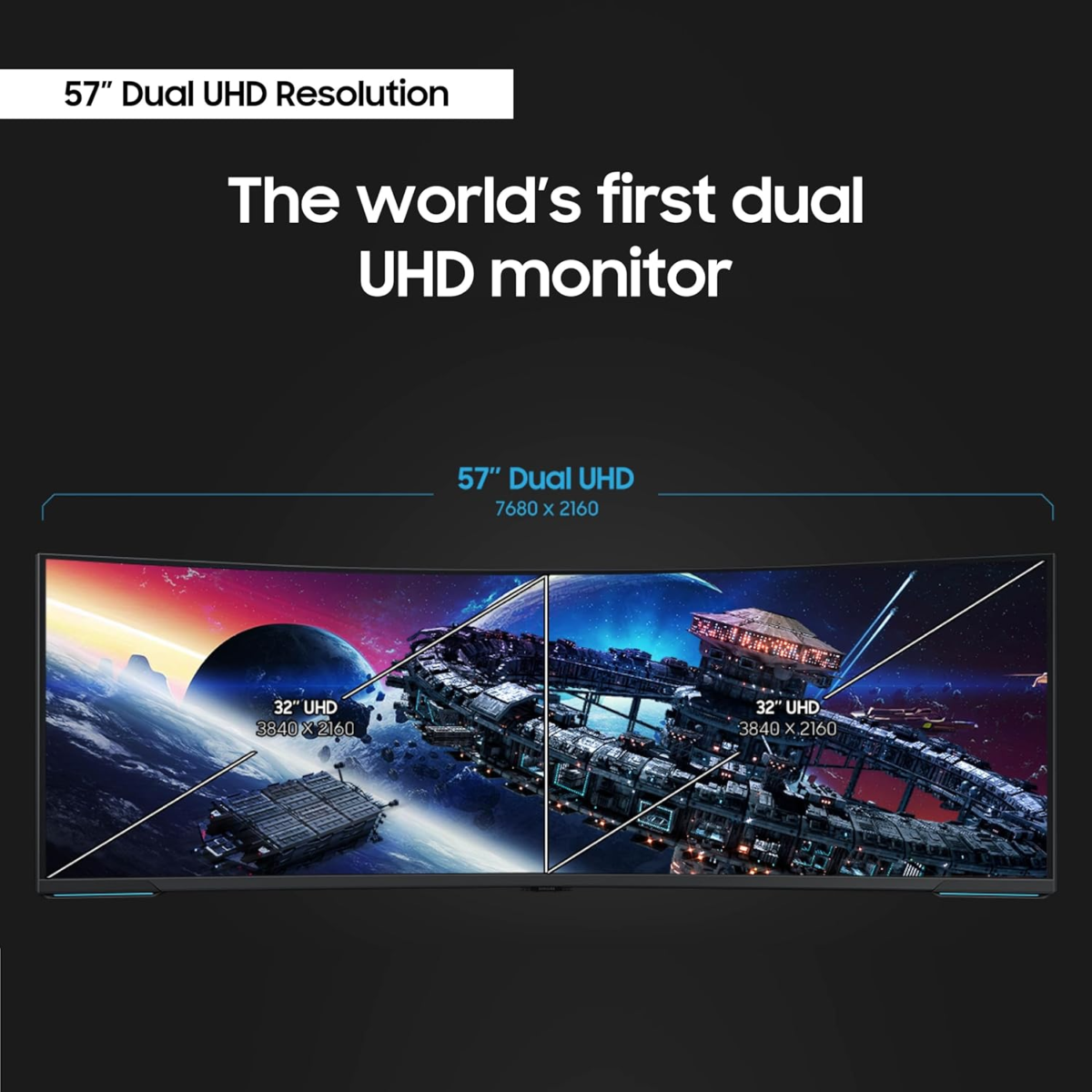 57" Odyssey Neo G9 Series Dual 4K UHD 1000R Curved Gaming Monitor, 240Hz, 1Ms with Displayport 2.1, Quantum Mini-Led, Displayhdr 1000, AMD Freesync Premium Pro, LS57CG952NNXZA, 2023 - Image 8