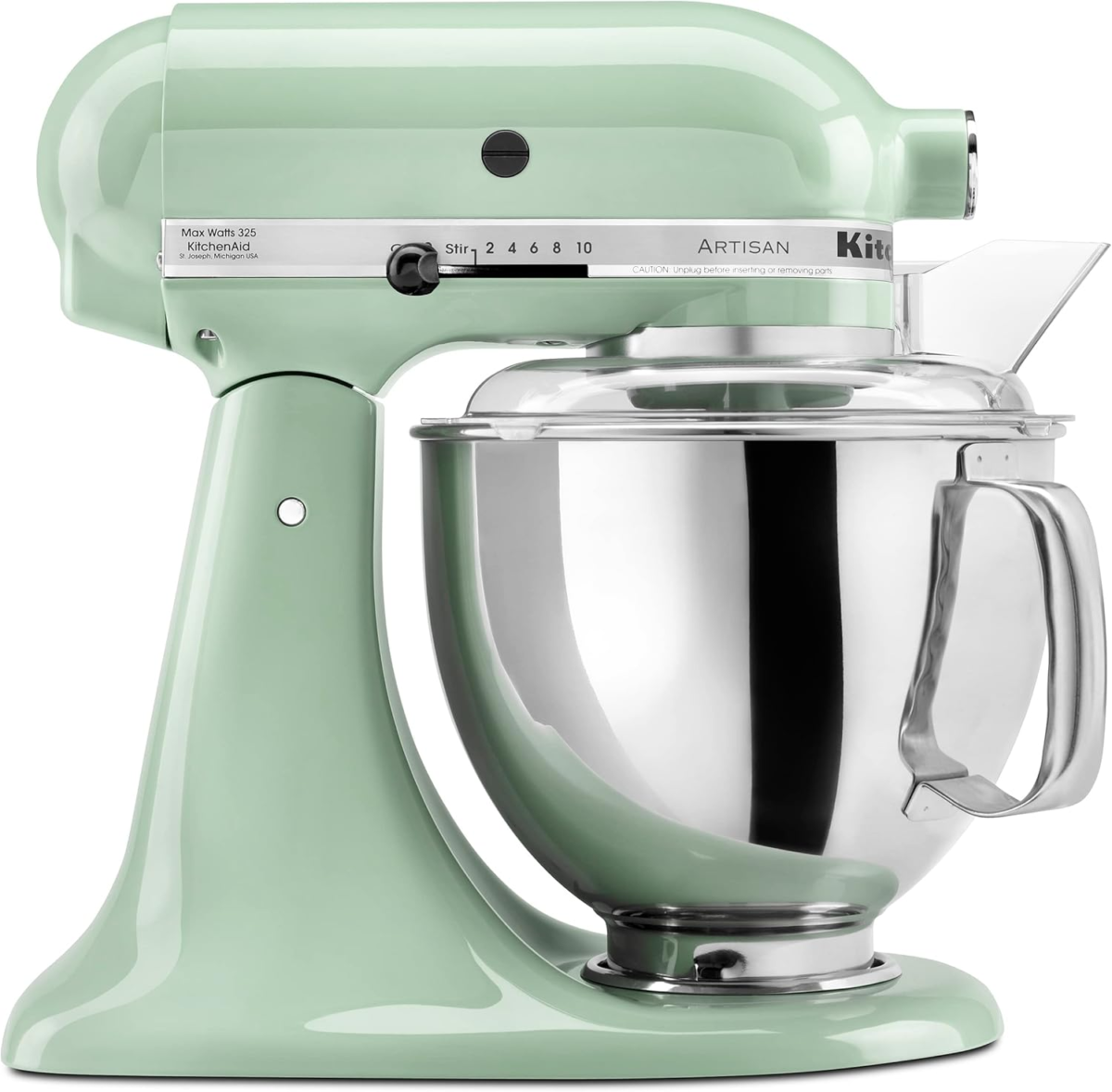 Artisan Series 5 Quart Tilt Head Stand Mixer with Pouring Shield KSM150PS, Pistachio - Image 1