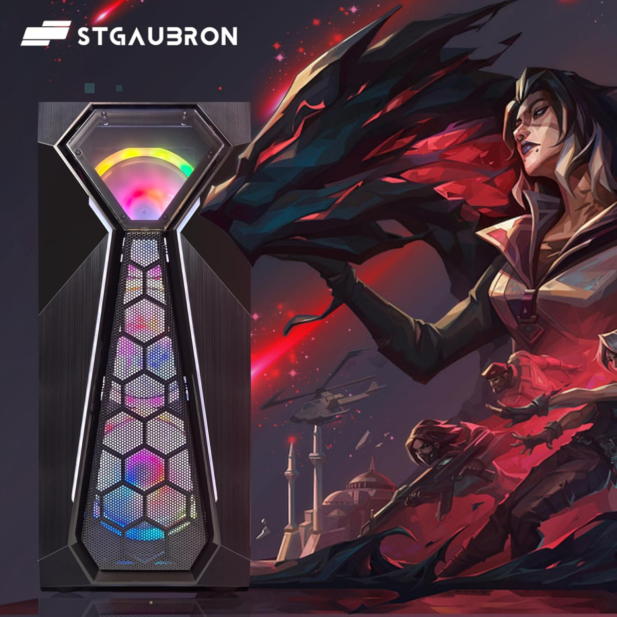 Gaming PC Computer Desktop, Radeon RX 580 16G GDDR5, Intel Core I5-9400F up to 4.1Ghz, 16G DDR4 Memory, 512G SSD, 600M Wifi, BT 5.0, RGB Fan X 4, RGB Mouse Pad, Windows 11 Home - Image 2