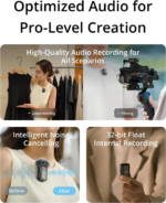 Mic 2, Wireless Lavalier Microphone, Noise Cancelling, 48Khz 32-Bit Float Internal Recording, 820 Ft.(250M) Range, 18H Battery with Charging Case, Microphone for Camera/Phone, Vlog, Streaming - Image 4